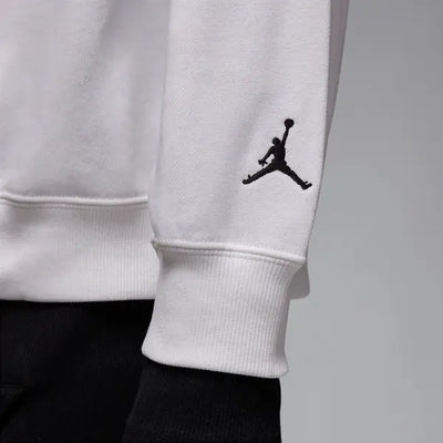 Women's Jordan Brooklyn Fleece Crew-Neck Sweatshirt - White/Red 4