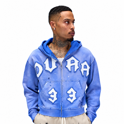 Men's Duaa 33 Full Zip Hoodie Blue 33hoodie-roy