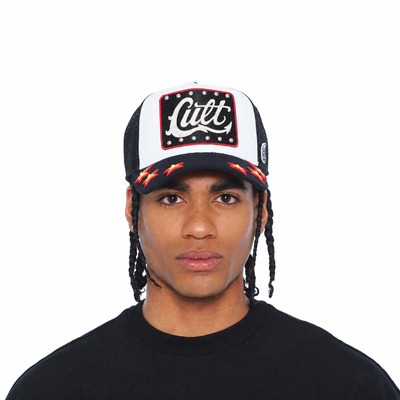 Men's Cult Of Individuality Stars Trucker Hat White/Black 626bc-ch48a-whit