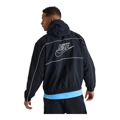 Men's Nike Club Hooded Jacket - Black/White/White 2
