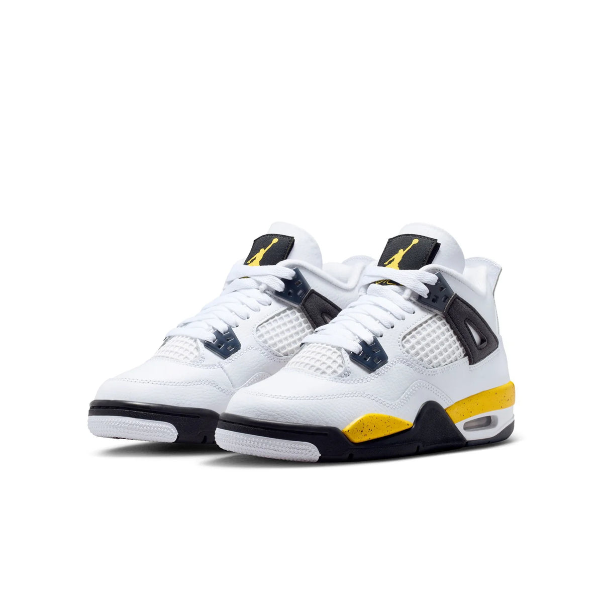 Big Kid's Air Jordan 4 Retro Tour Yellow White/Tour Yellow-Dark Blue Grey-Black 408452-102