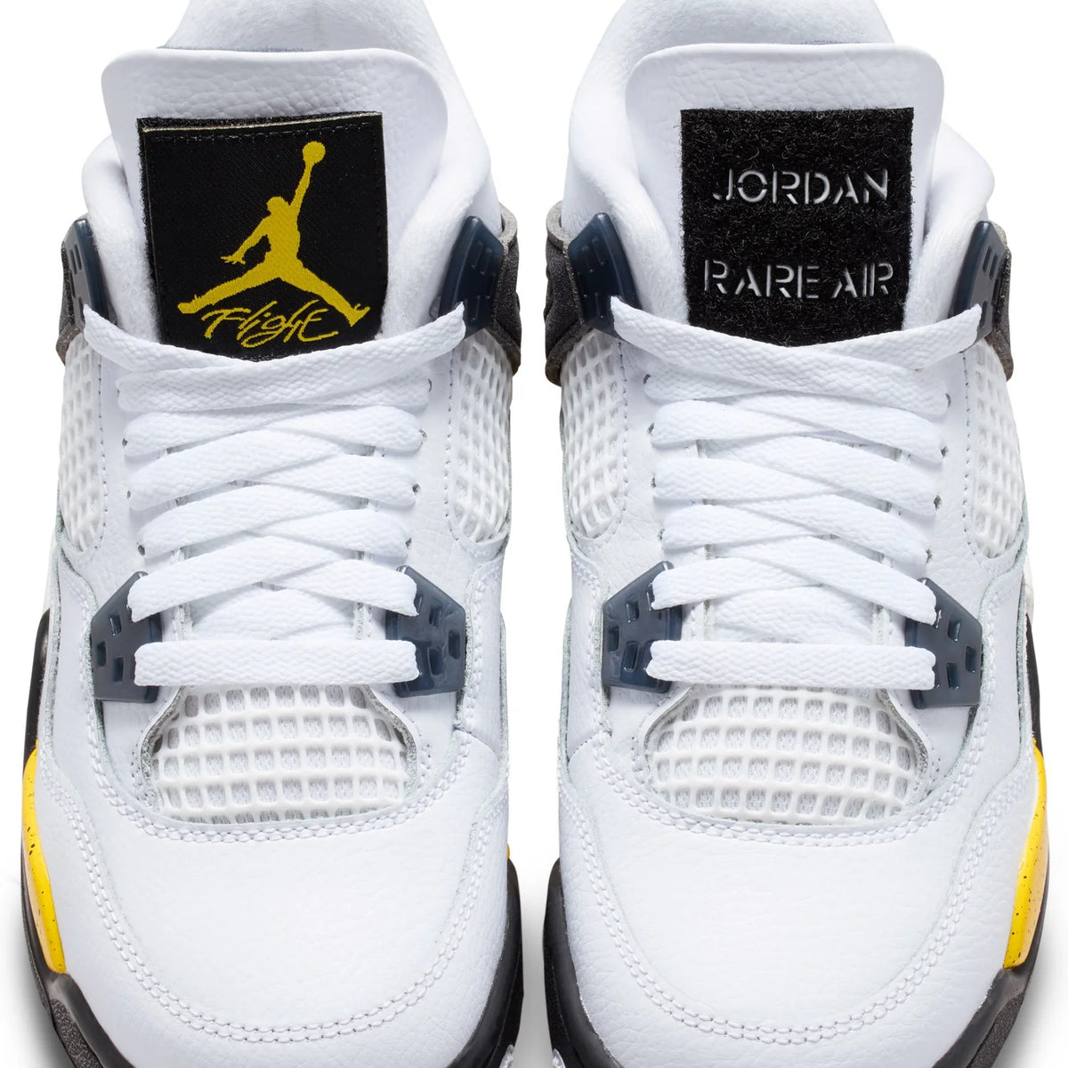 Big Kid's Air Jordan 4 Retro Tour Yellow White/Tour Yellow-Dark Blue Grey-Black 408452-102