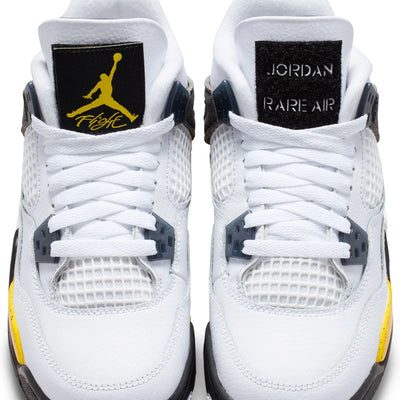 Big Kid's Air Jordan 4 Retro Tour Yellow White/Tour Yellow-Dark Blue Grey-Black 408452-102