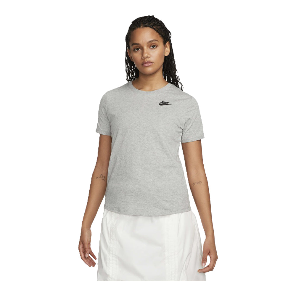 Women's Nike Sportswear Club Essentials T-Shirt - Dark Grey Heather & Black