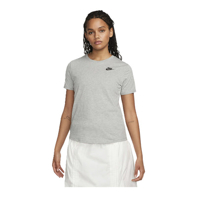 Women's Nike Sportswear Club Essentials T-Shirt - Dark Grey Heather & Black