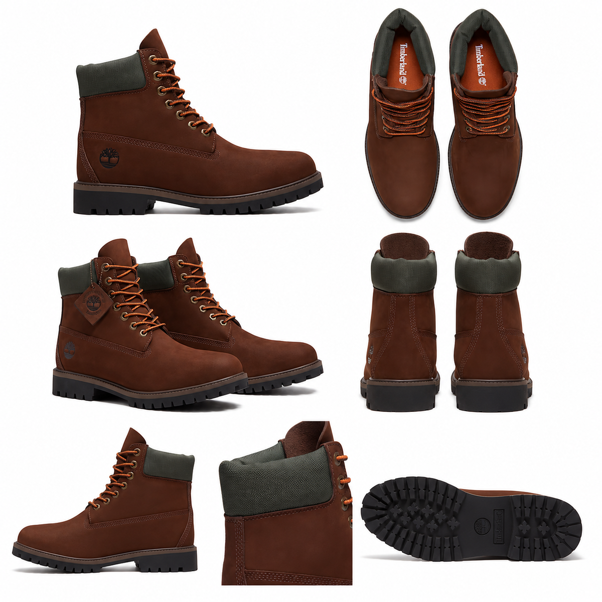 Men's Timberland® Heritage 6-Inch Waterproof Boot Dark Brown Nubuck tb0a5rnwamj