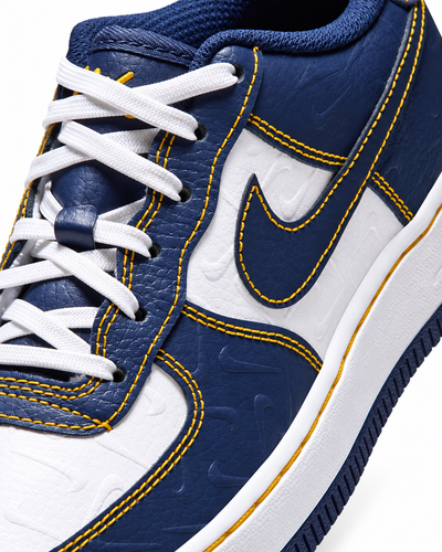 Big Kid's Nike Air Force 1 LE Summit White/Yellow Ochre/Midnight Navy IZ1314-121