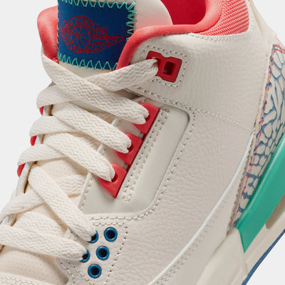 Big Kid's Air Jordan 3 Retro Play Your Way Chalk/Track Red/True Blue/Kinetic Green IO2076-100