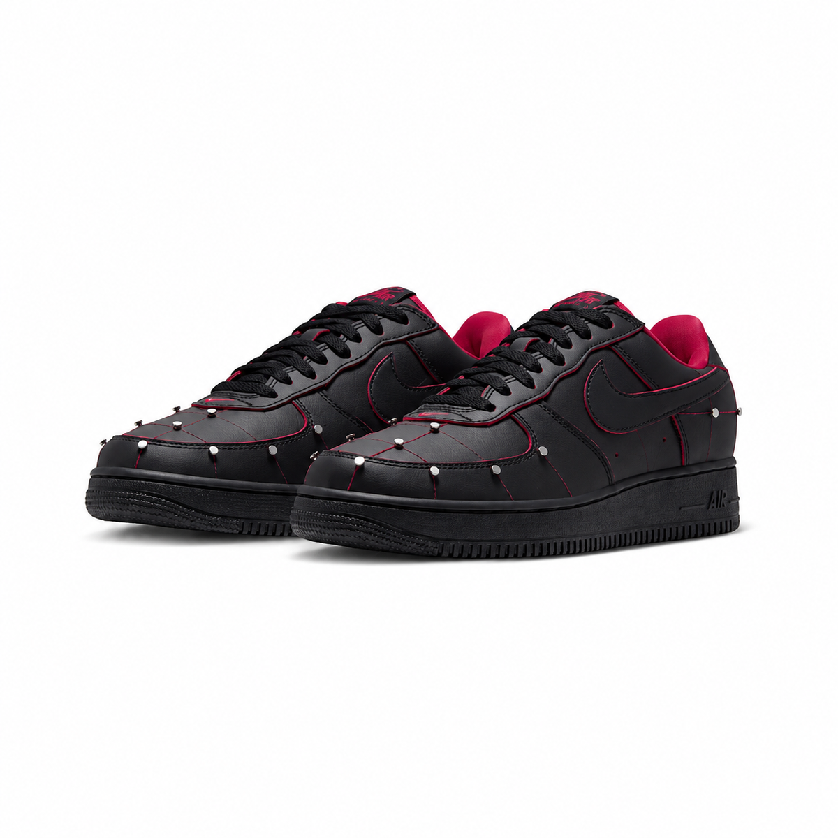 Men's Nike Air Force 1 `01 "Nightmare" Black/Black/Gym Red/Metallic Silver IX0104-001