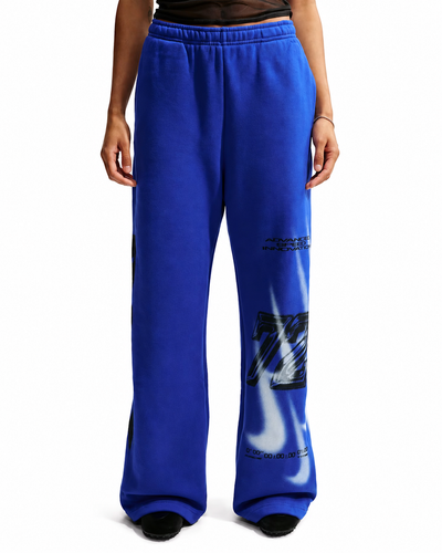 Women's Nike Studio Fleece Medium Weight Oversized High-Rise Straight-Leg Graphic Pants Old Royal/Sail iv4956-417