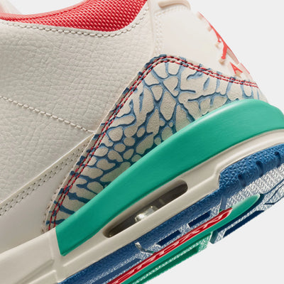 Big Kid's Air Jordan 3 Retro Play Your Way Chalk/Track Red/True Blue/Kinetic Green IO2076-100