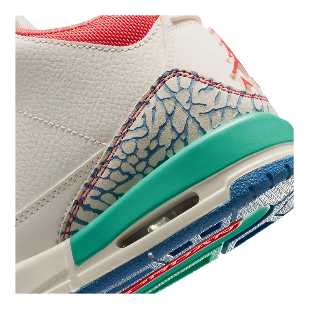 Big Kid's Air Jordan 3 Retro Play Your Way Chalk/Track Red/True Blue/Kinetic Green IO2076-100