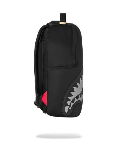 Sprayground Shark Central Black Nylon Gray Embossed Backpack