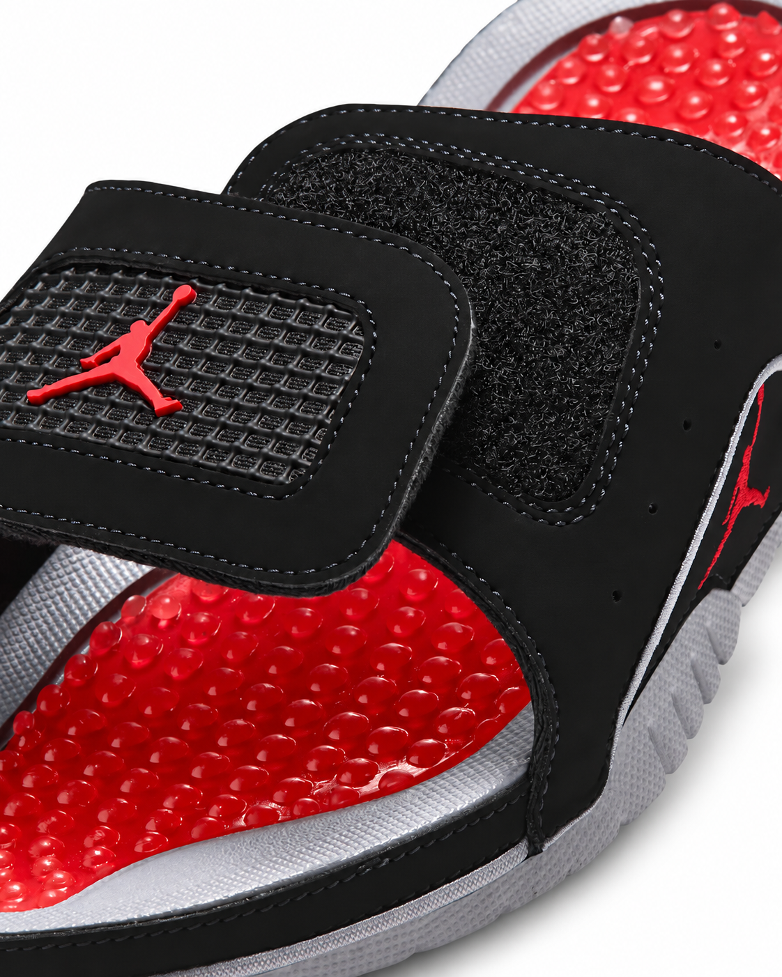Men's Jordan Hydro 4 Retro Slides Black/Cement Grey/Fire Red 532225-005