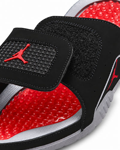 Men's Jordan Hydro 4 Retro Slides Black/Cement Grey/Fire Red 532225-005