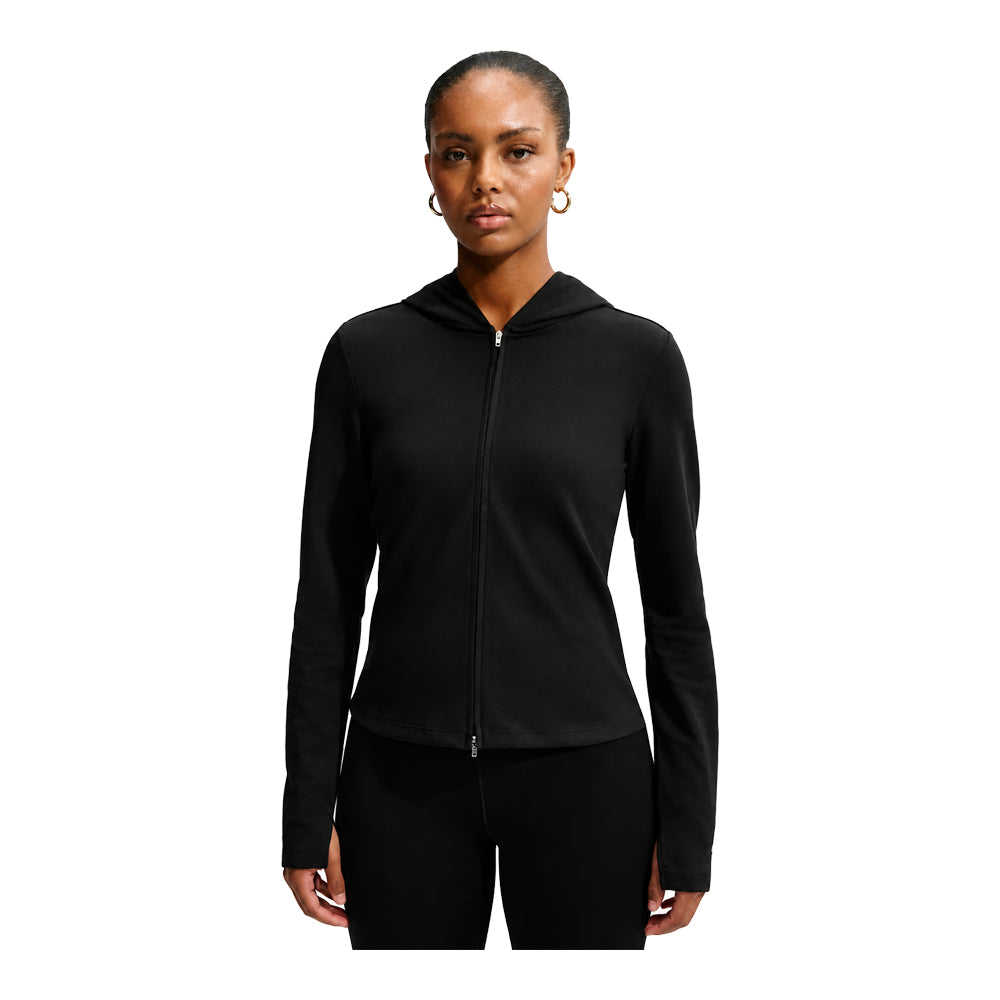 Women's Nike Sportswear Chill Knit Slim Long-Sleeve Full-Zip Top Black/Black/White IM8379-010