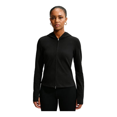 Women's Nike Sportswear Chill Knit Slim Long-Sleeve Full-Zip Top Black/Black/White IM8379-010