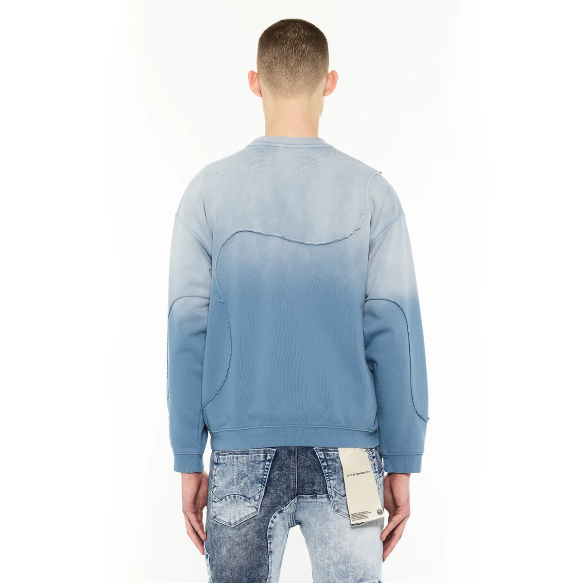 Men's Cult of Individuality Crew Novelty Sweatshirt in Blue Steel
