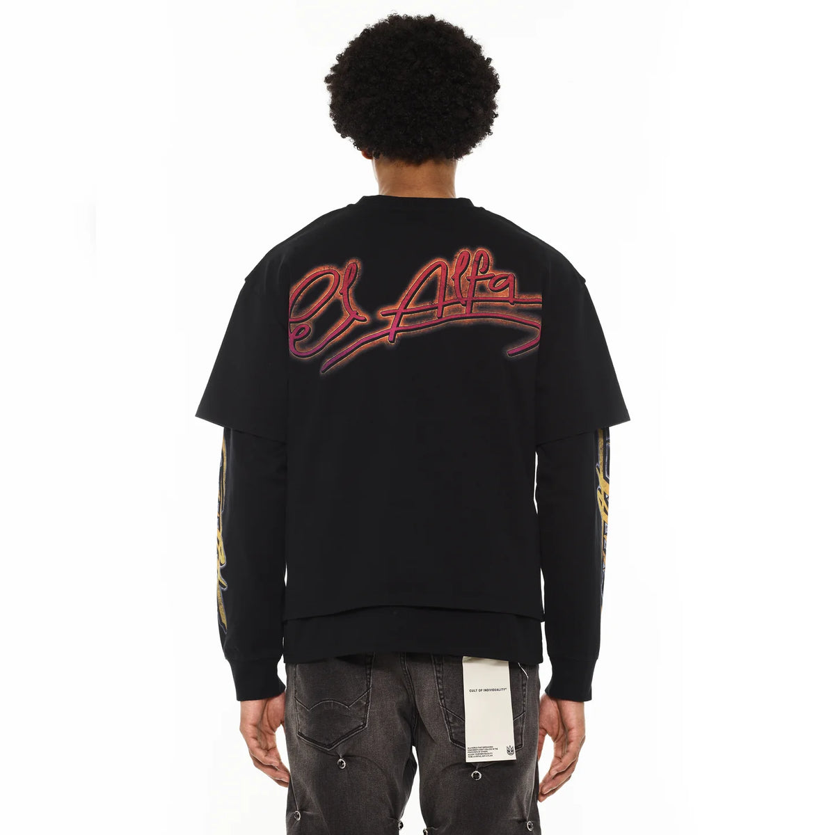 Men's Cult of Individuality El Alfa Premium Long Sleeve Thermal Shirt "Cobra" in Black