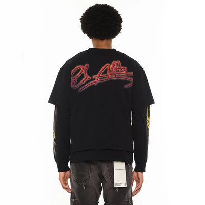 Men's Cult of Individuality El Alfa Premium Long Sleeve Thermal Shirt "Cobra" in Black