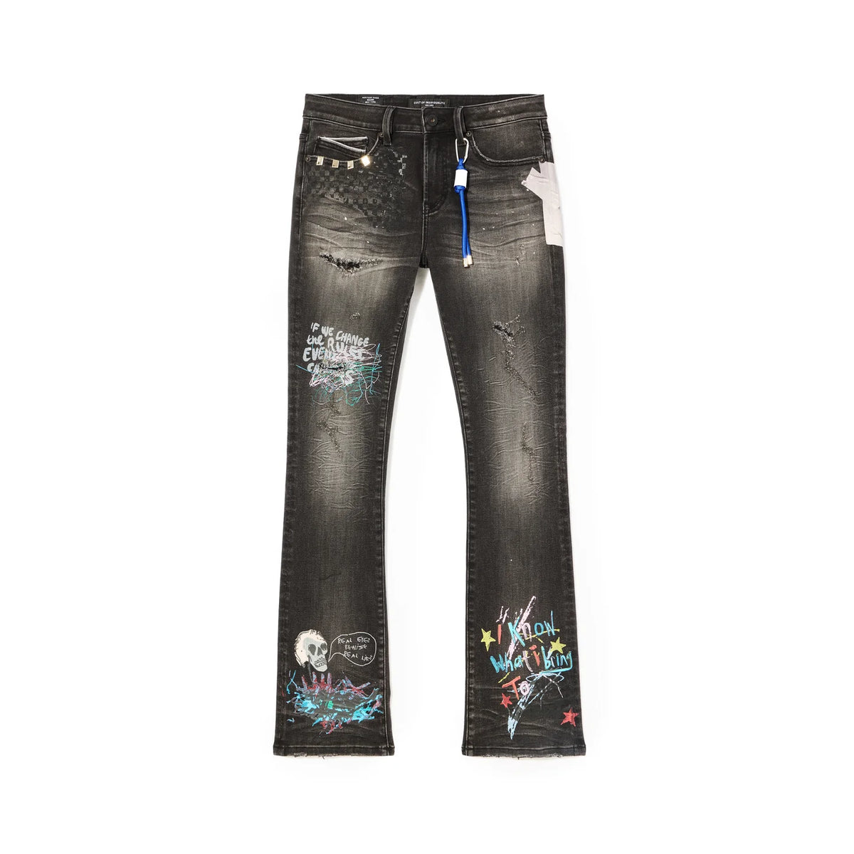 Men's Cult of Individuality Lenny Bootcut 603 Jeans in Graffiti