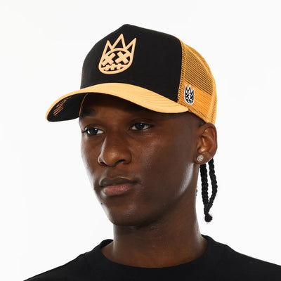 Men's Cult of Individuality Logo Mesh Back Trucker Hat "Shimuchan" in Black