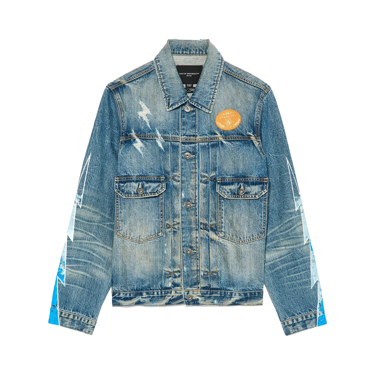 Men's Cult of Individuality Lucky Bastard Classic Denim Jacket in Acid