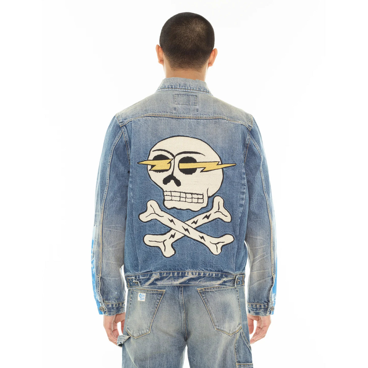 Men's Cult of Individuality Lucky Bastard Classic Denim Jacket in Acid