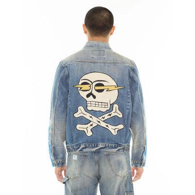 Men's Cult of Individuality Lucky Bastard Classic Denim Jacket in Acid