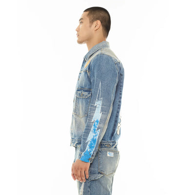 Men's Cult of Individuality Lucky Bastard Classic Denim Jacket in Acid