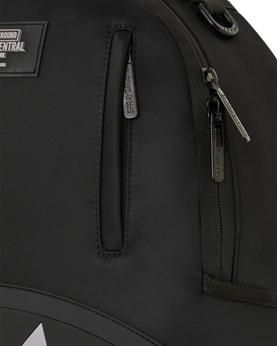 Sprayground Shark Central Black Nylon Gray Embossed Backpack