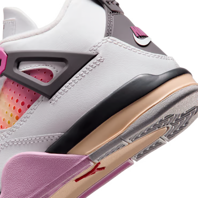 Little Kid's Air Jordan 4 Retro Comic Off White/Anthracite-Neutral Grey-Fire Pink-Light Arctic Pink-Muslin IO2363-100