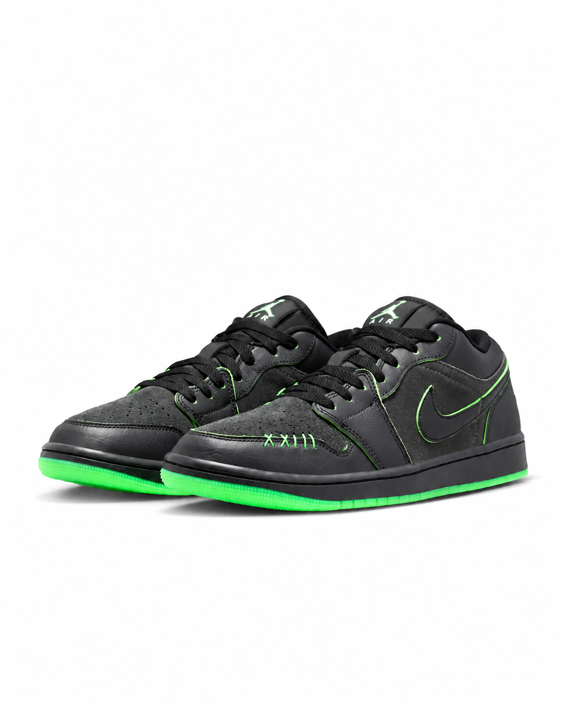 Men's Air Jordan 1 Low SE Black/Scream Green/Dark Smoke Grey/Black  IQ5494-001