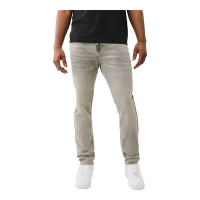 True Religion Men's Rocco Big T Flap Skinny Jean - Grey Crisp Wash 6