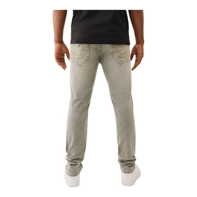 True Religion Men's Rocco Big T Flap Skinny Jean - Grey Crisp Wash 4