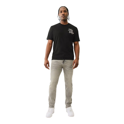 True Religion Men's Rocco Big T Flap Skinny Jean - Grey Crisp Wash 1