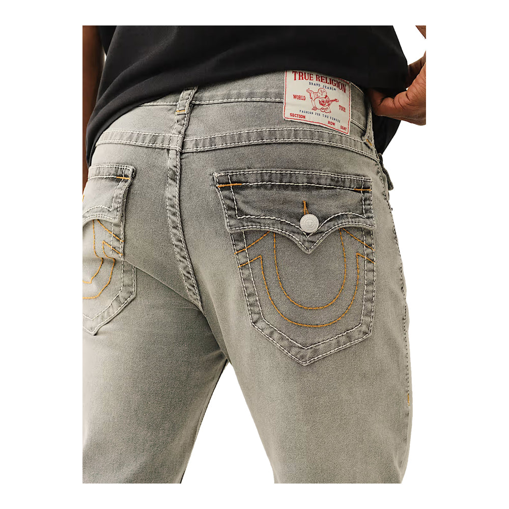 True Religion Men's Rocco Big T Flap Skinny Jean - Grey Crisp Wash 5