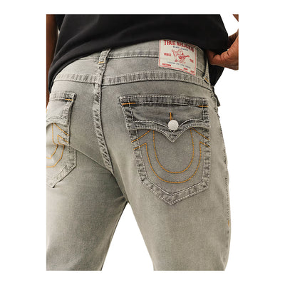 True Religion Men's Rocco Big T Flap Skinny Jean - Grey Crisp Wash 5