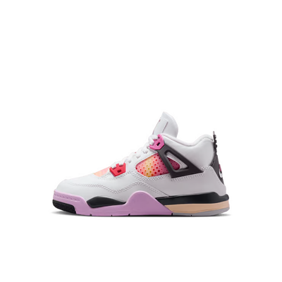 Little Kid's Air Jordan 4 Retro Comic Off White/Anthracite-Neutral Grey-Fire Pink-Light Arctic Pink-Muslin IO2363-100