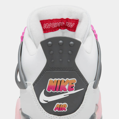 Big Kid's Air Jordan 4 Retro Comic Off White/Anthracite/Neutral Grey/Fire Pink/Light Arctic Pink/Muslin IO2361-100