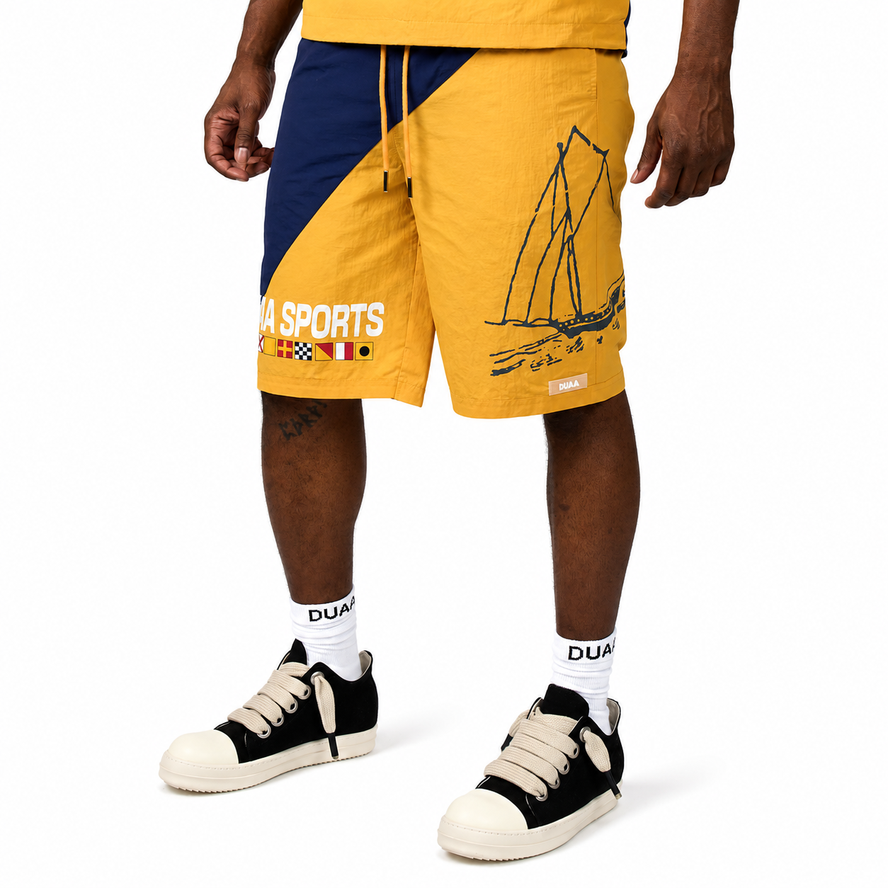 Men's Duaa Sail Shorts Blue/Yellow sailsht-yell