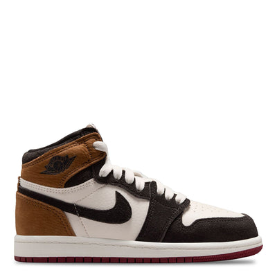 Air Jordan 1 Retro High OG Little Kid's Love Letter Shadow Brown/Shadow Brown-Soft Pearl-Light British Tan-Team Red FD1412-201