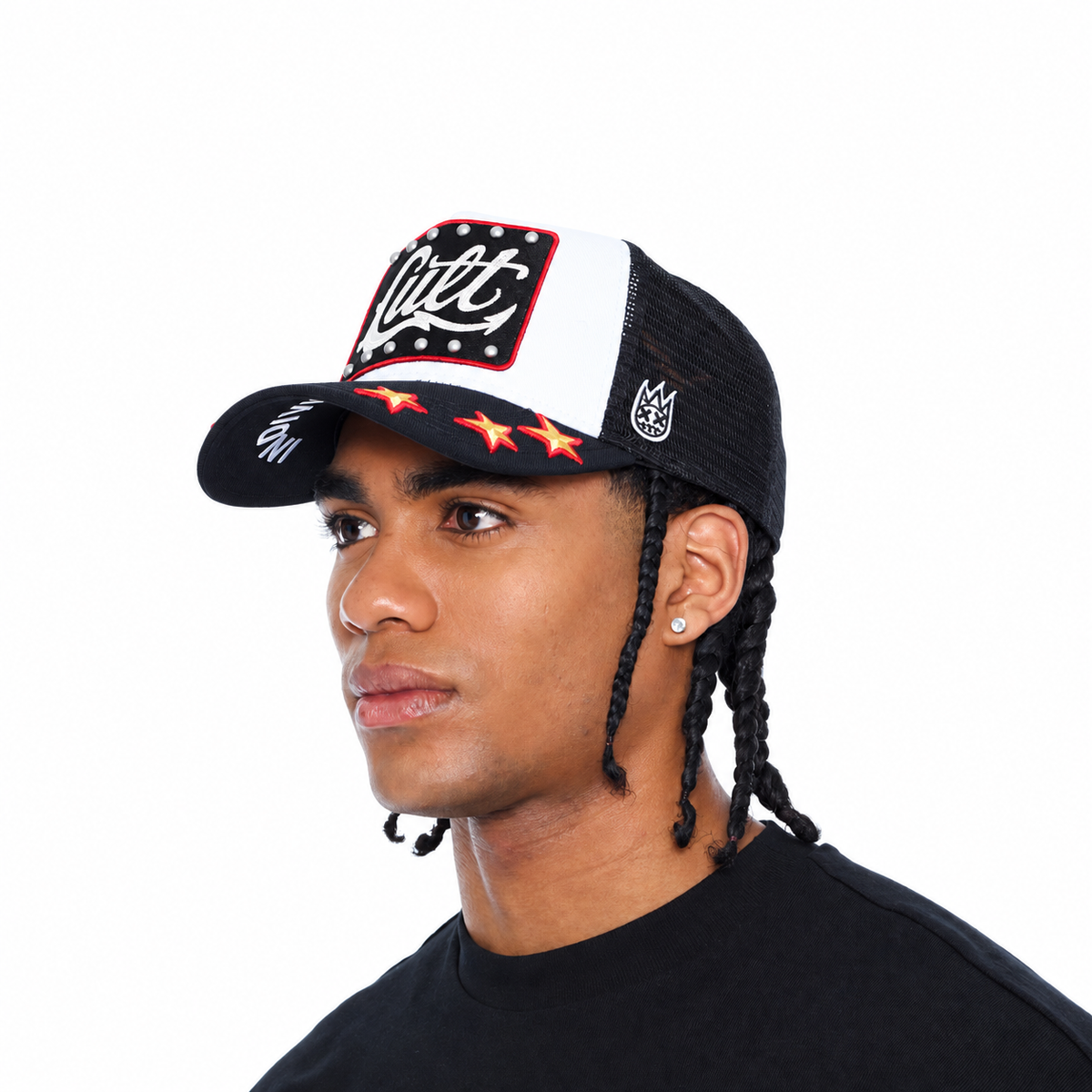 Men's Cult Of Individuality Stars Trucker Hat White/Black 626bc-ch48a-whit