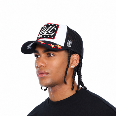 Men's Cult Of Individuality Stars Trucker Hat White/Black 626bc-ch48a-whit