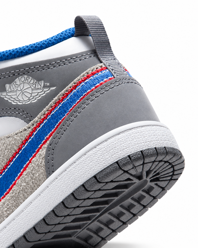 Little Kid's Jordan 1 Mid SE Hare Light Smoke Grey/University Red/Cool Grey/Varsity Royal IZ4721-001