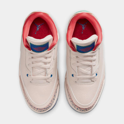 Little Kid's Air Jordan 3 Retro Play Your Way Chalk/Track Red/True Blue/Kinetic Green IO2074-100