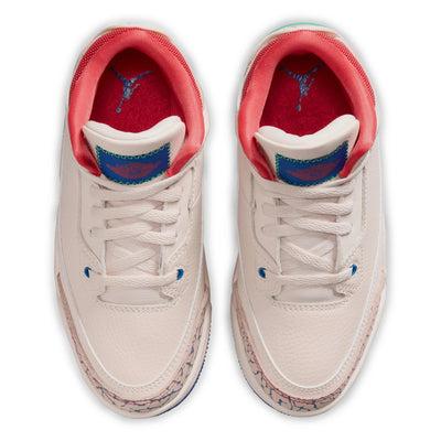 Little Kid's Air Jordan 3 Retro Play Your Way Chalk/Track Red/True Blue/Kinetic Green IO2074-100