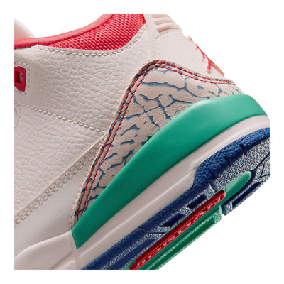 Little Kid's Air Jordan 3 Retro Play Your Way Chalk/Track Red/True Blue/Kinetic Green IO2074-100