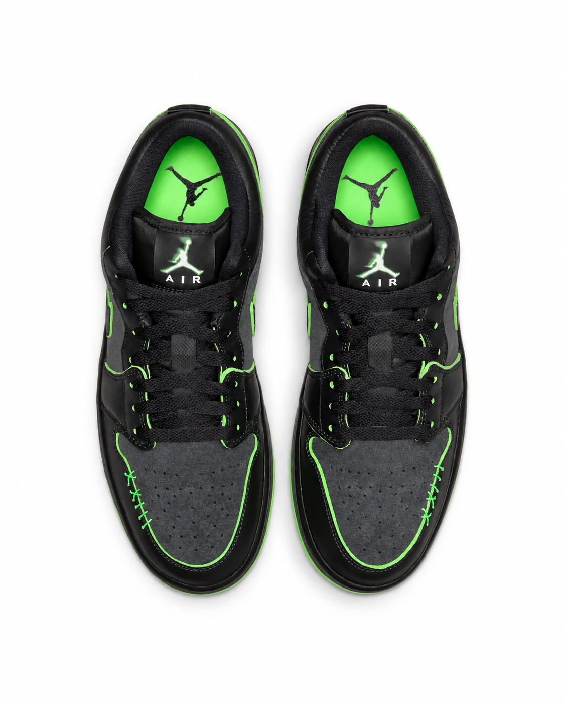 Men's Air Jordan 1 Low SE Black/Scream Green/Dark Smoke Grey/Black  IQ5494-001