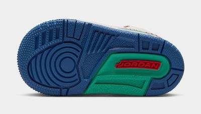 Toddler Air Jordan 3 Retro Play Your Way Chalk/Track Red/True Blue/Kinetic Green IO2075-100